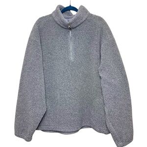 KAID Vintage 90s Gray Fleece Sweater Jacket Sz 2XL 1/2 Zip Warm Outdoors Layer